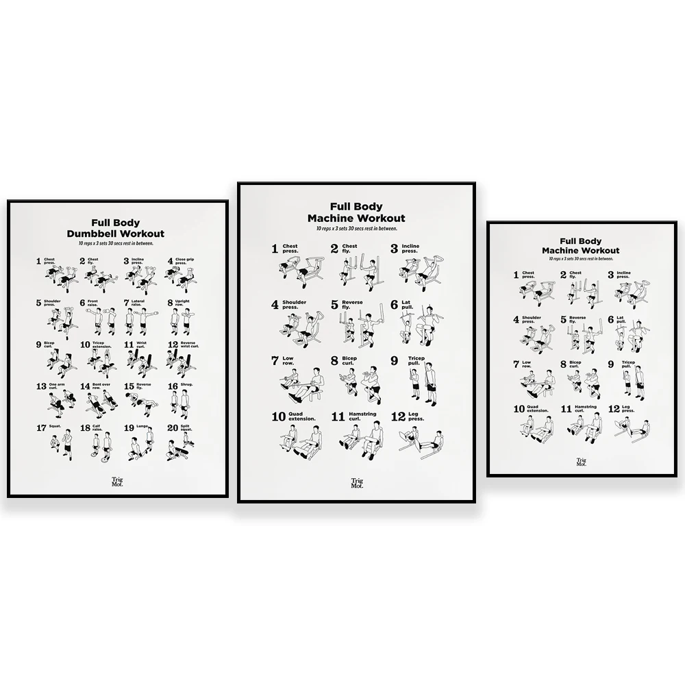 Home Gym York - Pôster de treino com halteres, pôster