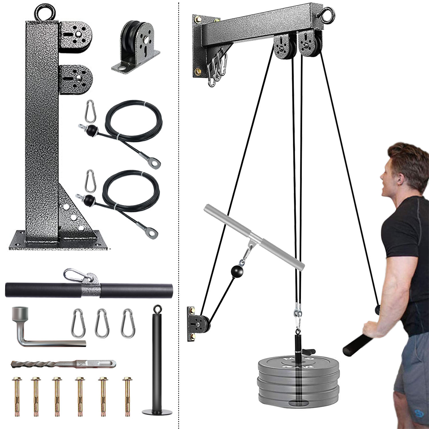 Cable Pulley System - Sistema de polia montado na parede