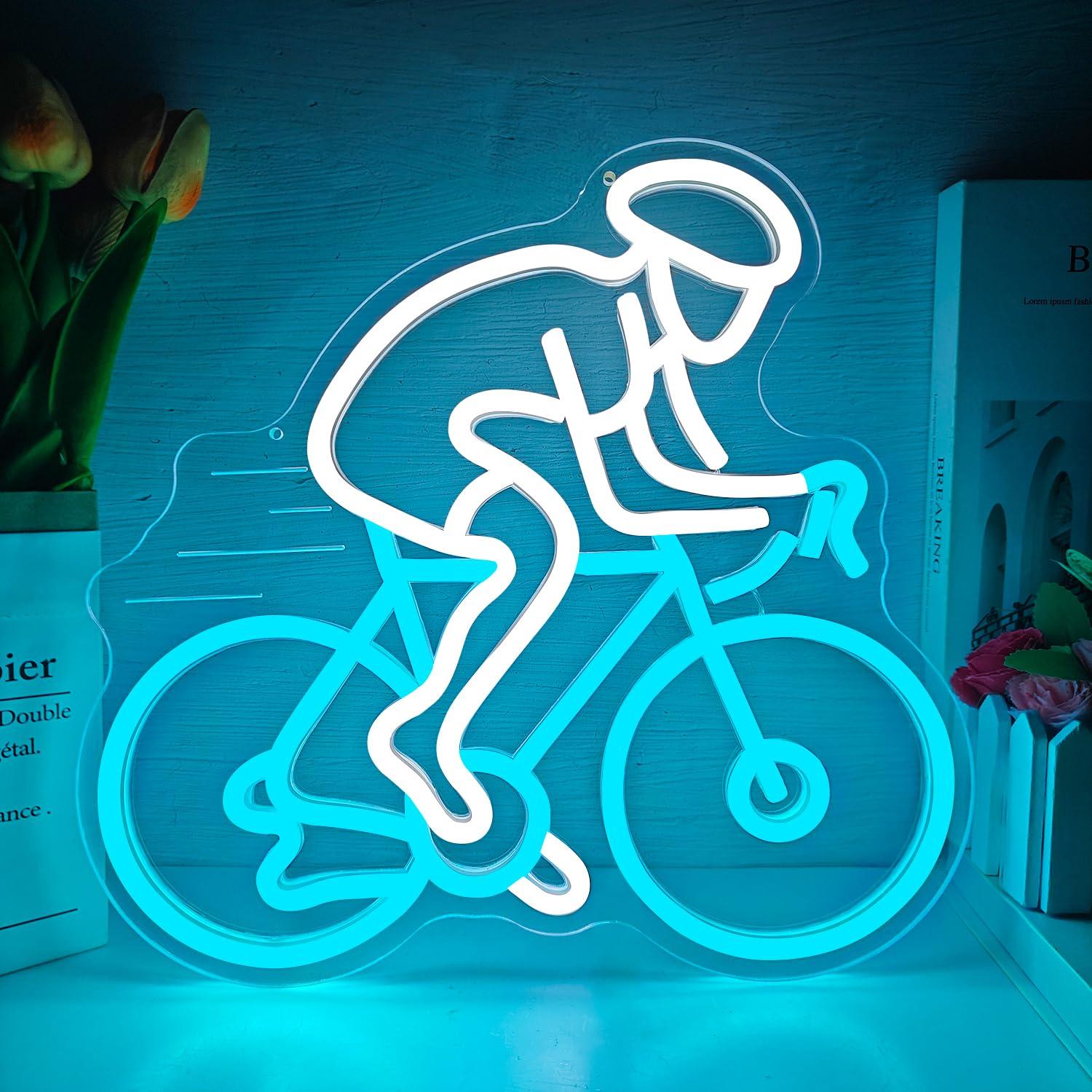 Home Gym Neon Sign - Letreiro Neon de Ciclista com LED