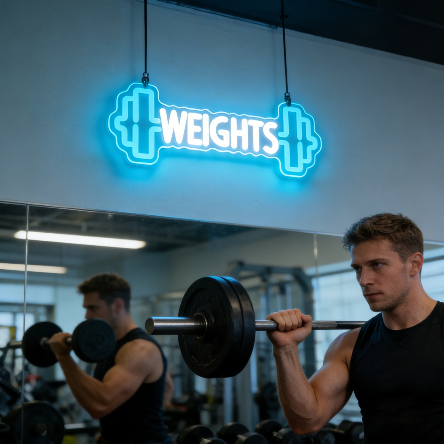 Letreiro Neon LED de Halteres  - Home Gym Neon Sign avaliação e preço