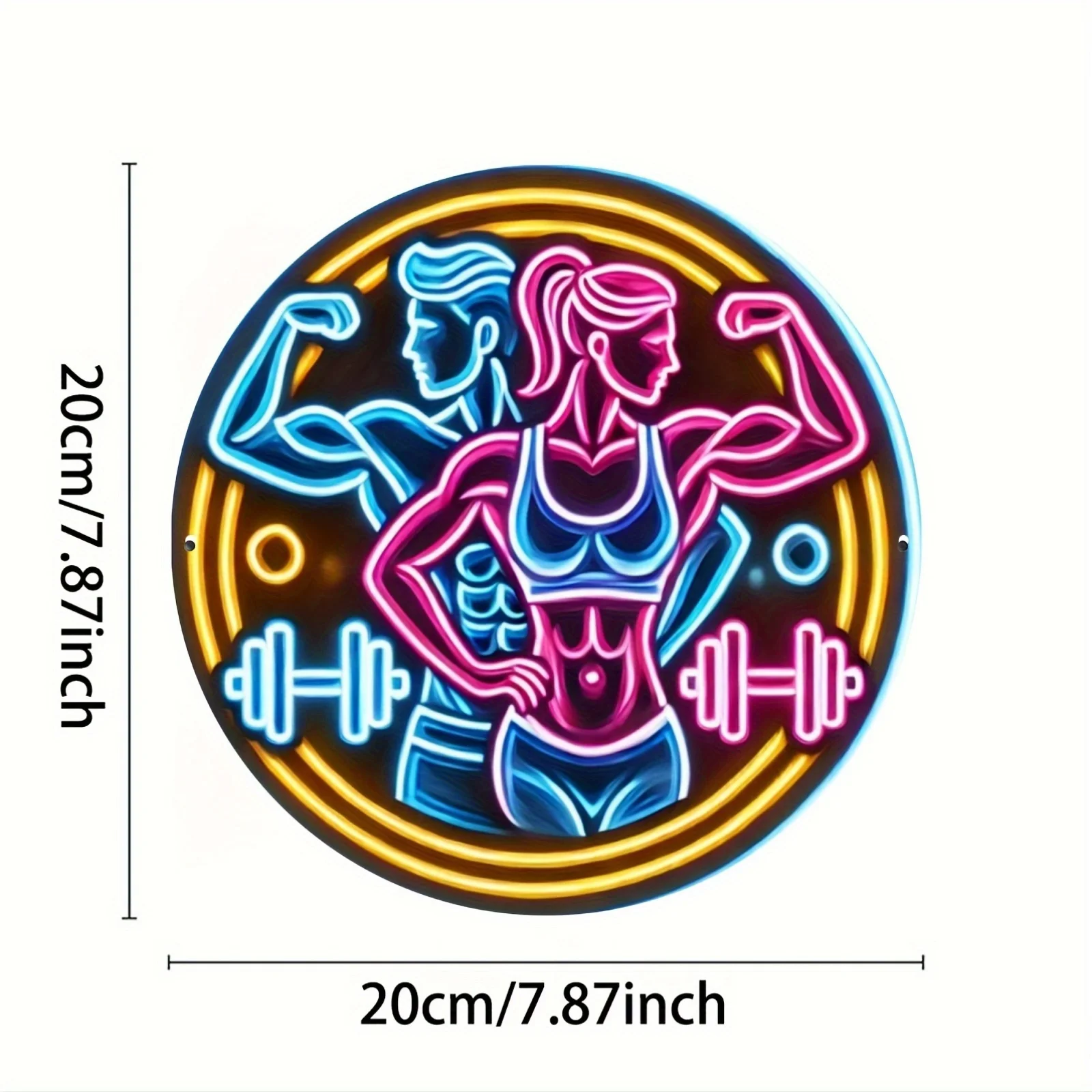 Placa de Metal 2D Neon para Ac - Home Gym Neon Sign avaliação e preço