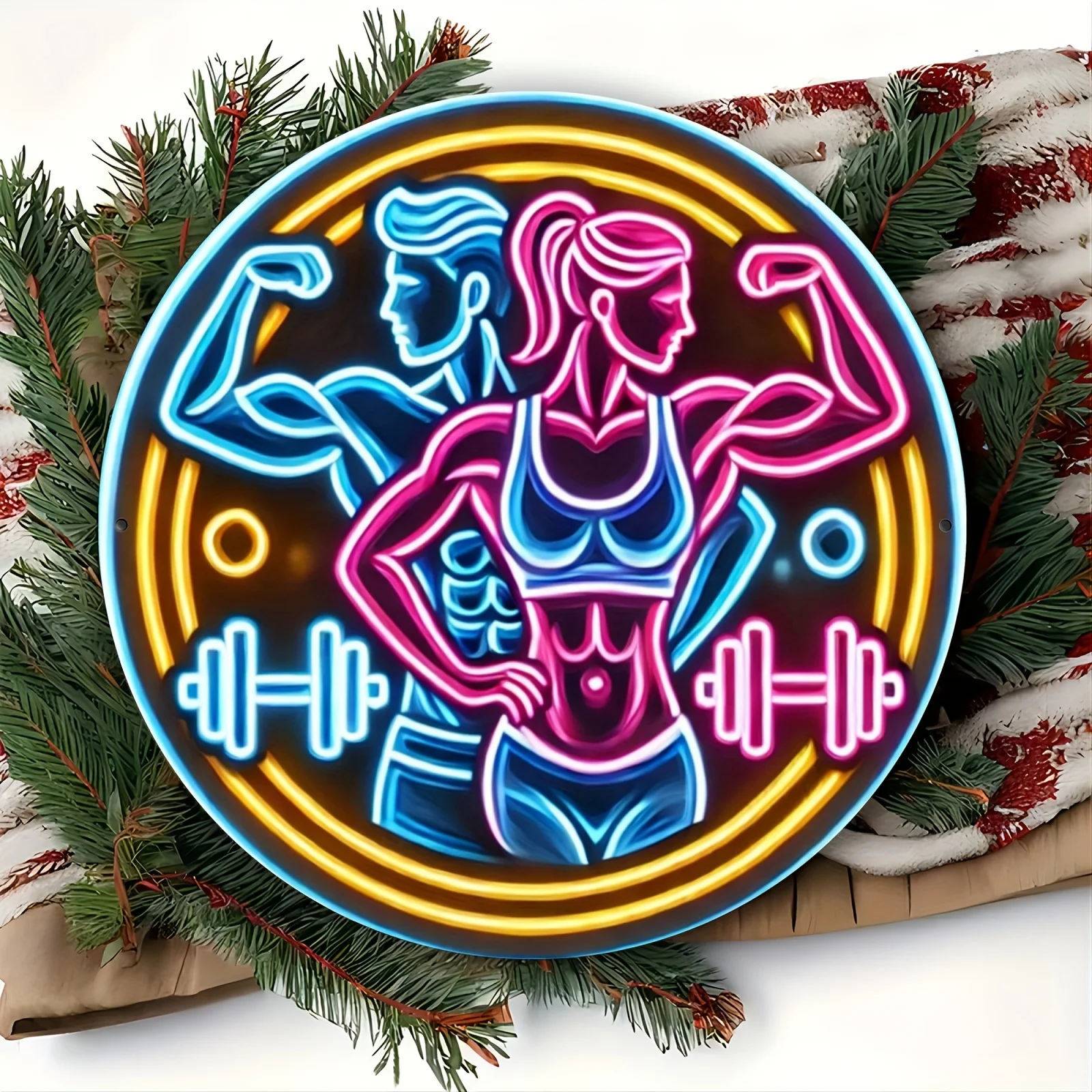 Placa de Metal 2D Neon para Ac - Home Gym Neon Sign avaliação e preço