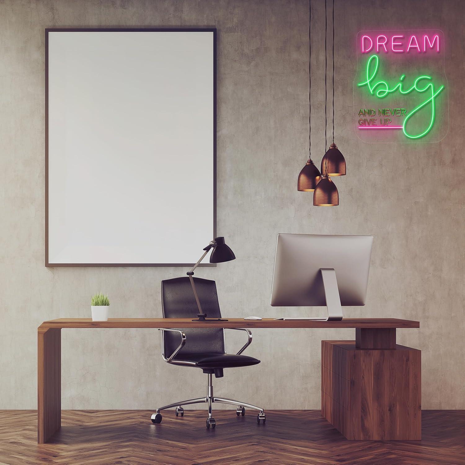 Letreiro Neon Dream Big, Luzes - Home Gym Neon Sign avaliação e preço