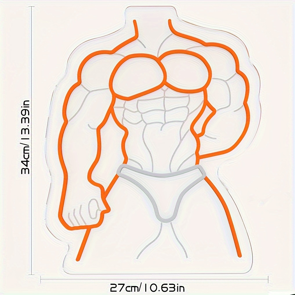 Homem muscular sinal de néon l - Home Gym Neon Sign avaliação e preço