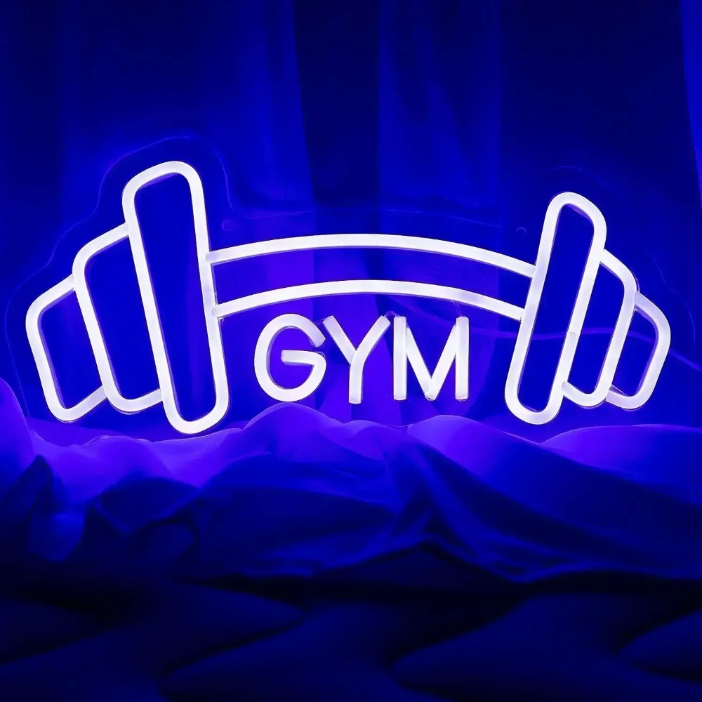 Haltere Em Forma De Sinal De N - Home Gym Neon Sign avaliação e preço