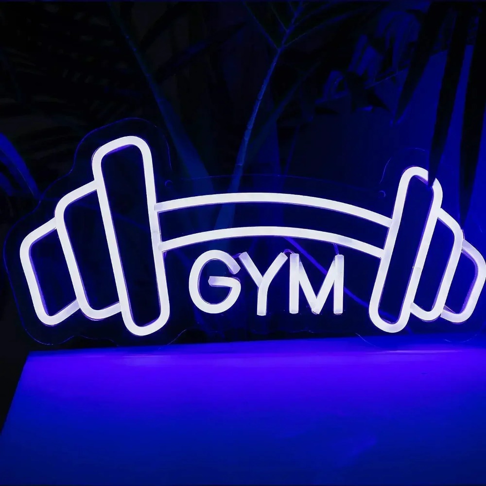 Haltere Em Forma De Sinal De N - Home Gym Neon Sign avaliação e preço