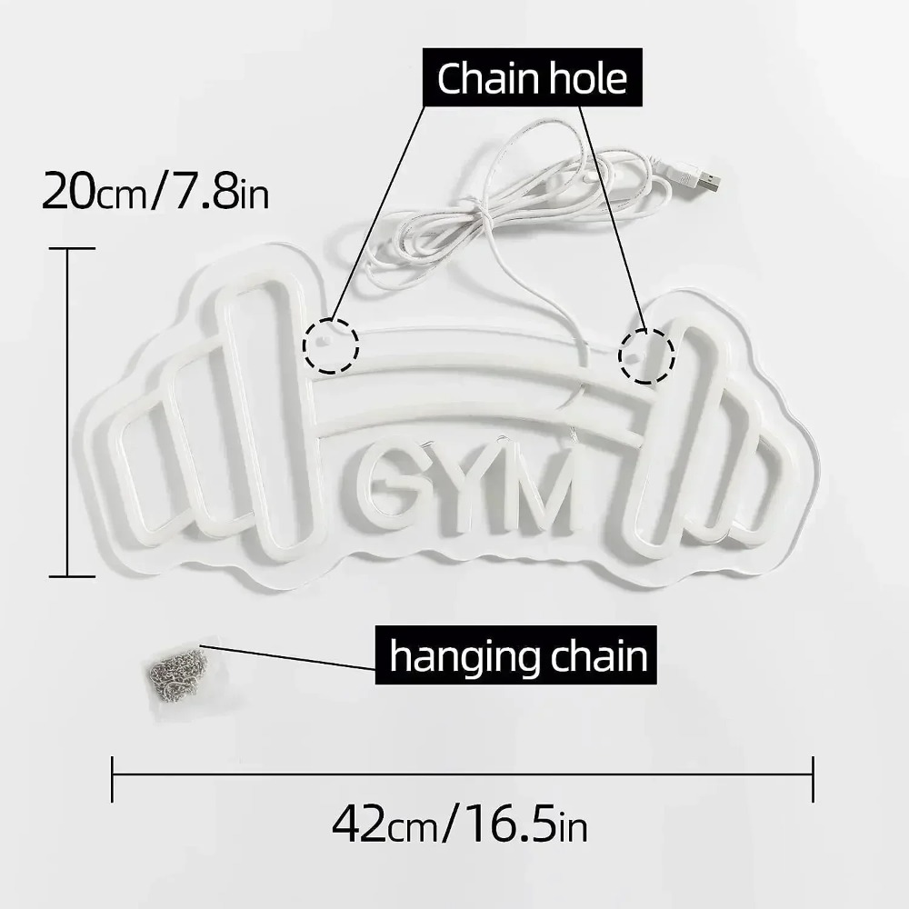 Haltere Em Forma De Sinal De N - Home Gym Neon Sign avaliação e preço