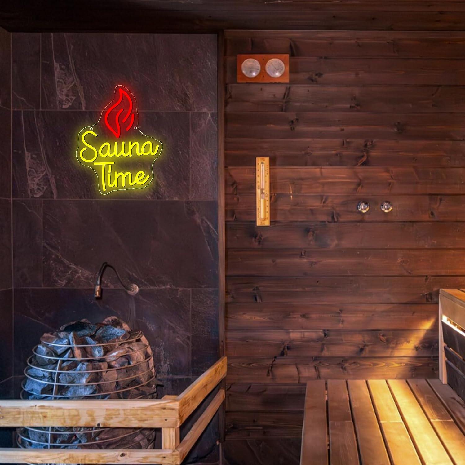 Letreiro Neon Sauna Time com L - Home Gym Neon Sign avaliação e preço