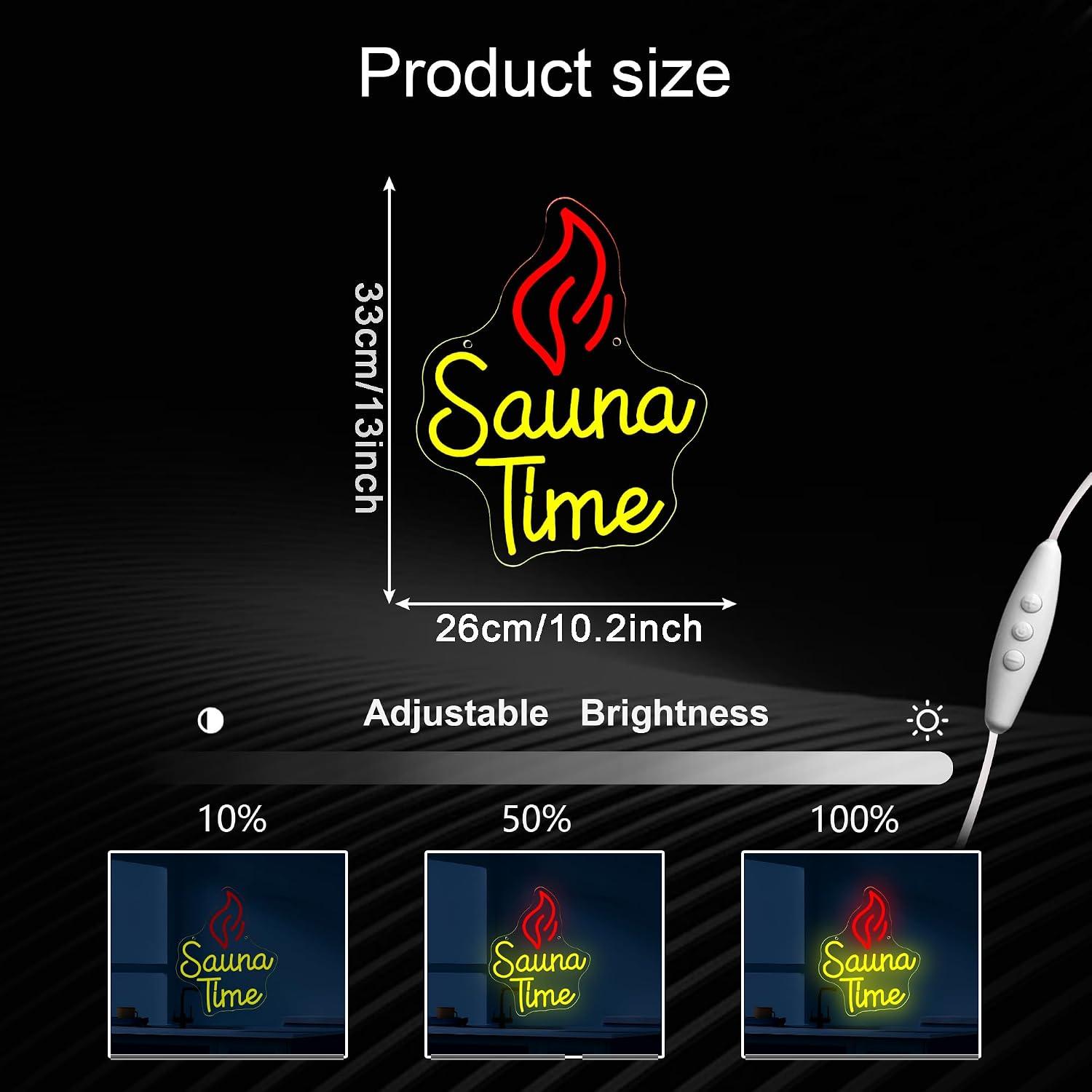 Letreiro Neon Sauna Time com L - Home Gym Neon Sign avaliação e preço