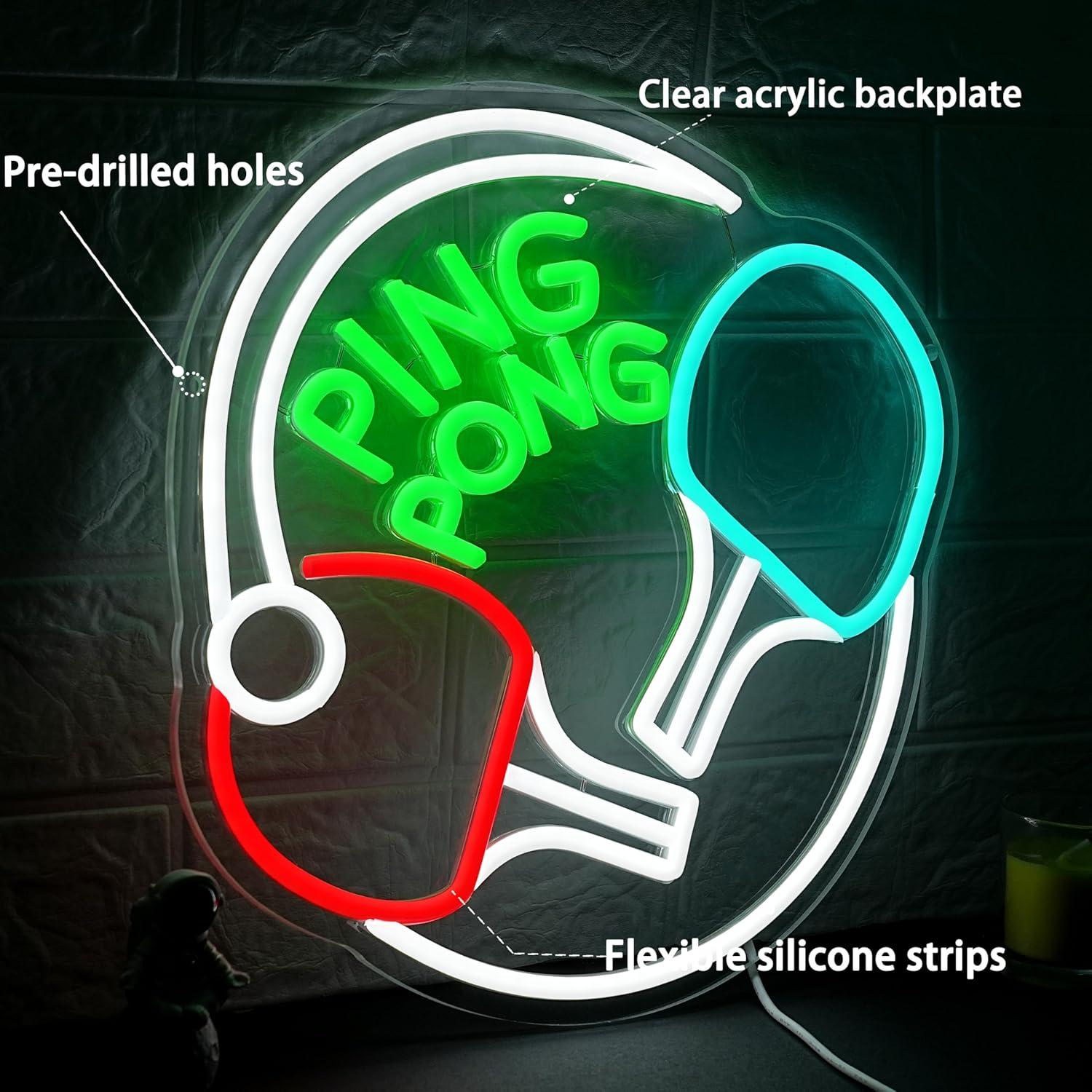 Letreiro Neon Ping Pong com Lu - Home Gym Neon Sign avaliação e preço