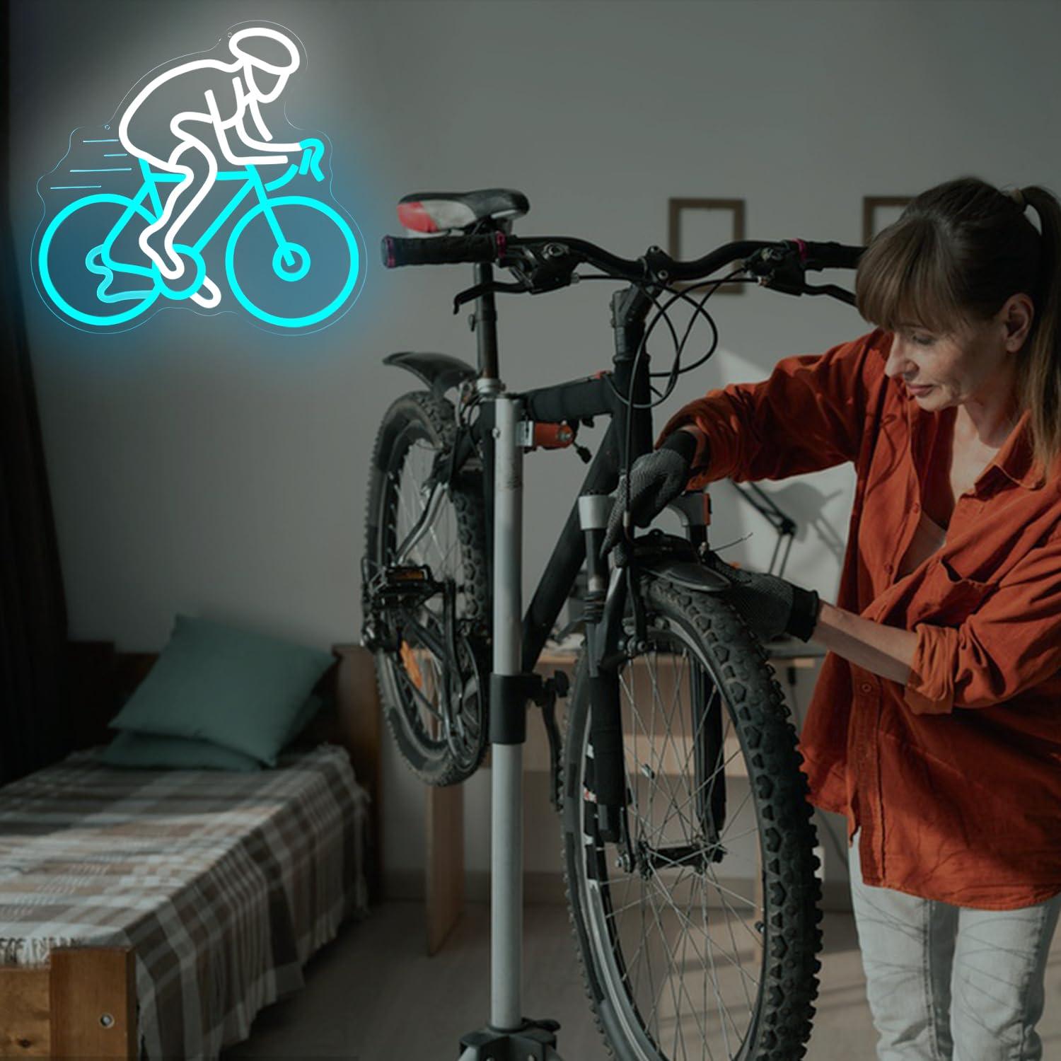 Letreiro Neon de Ciclista com  - Home Gym Neon Sign avaliação e preço