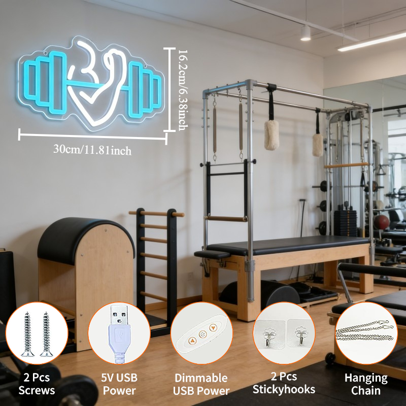 Letreiro Neon LED de Bíceps co - Home Gym Neon Sign avaliação e preço
