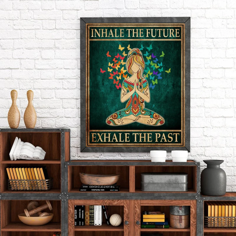 Pintura em tela hippie yoga me - Home Gym York avaliação e preço