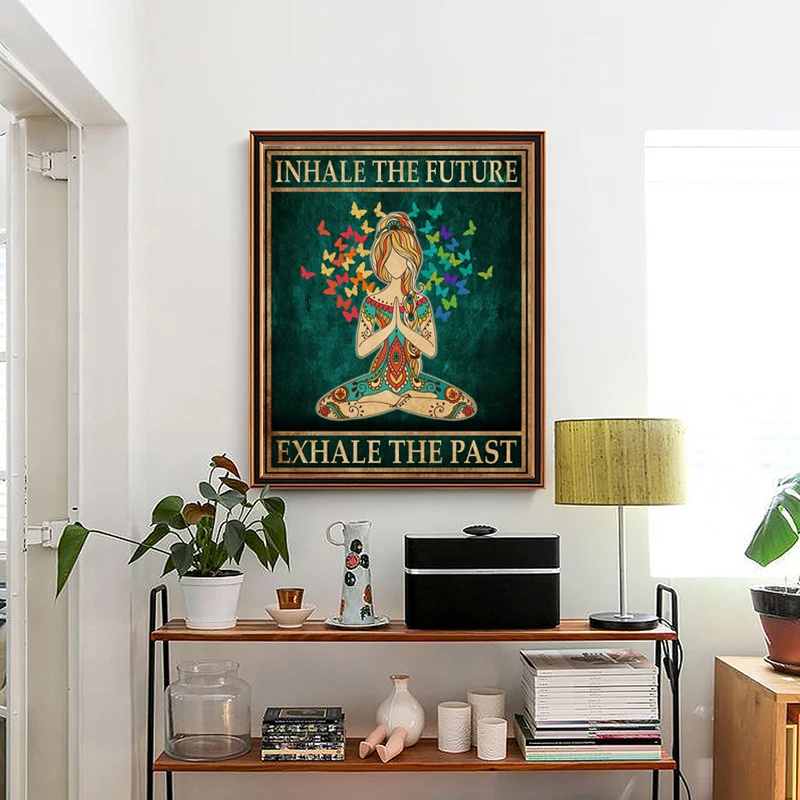 Pintura em tela hippie yoga me - Home Gym York avaliação e preço